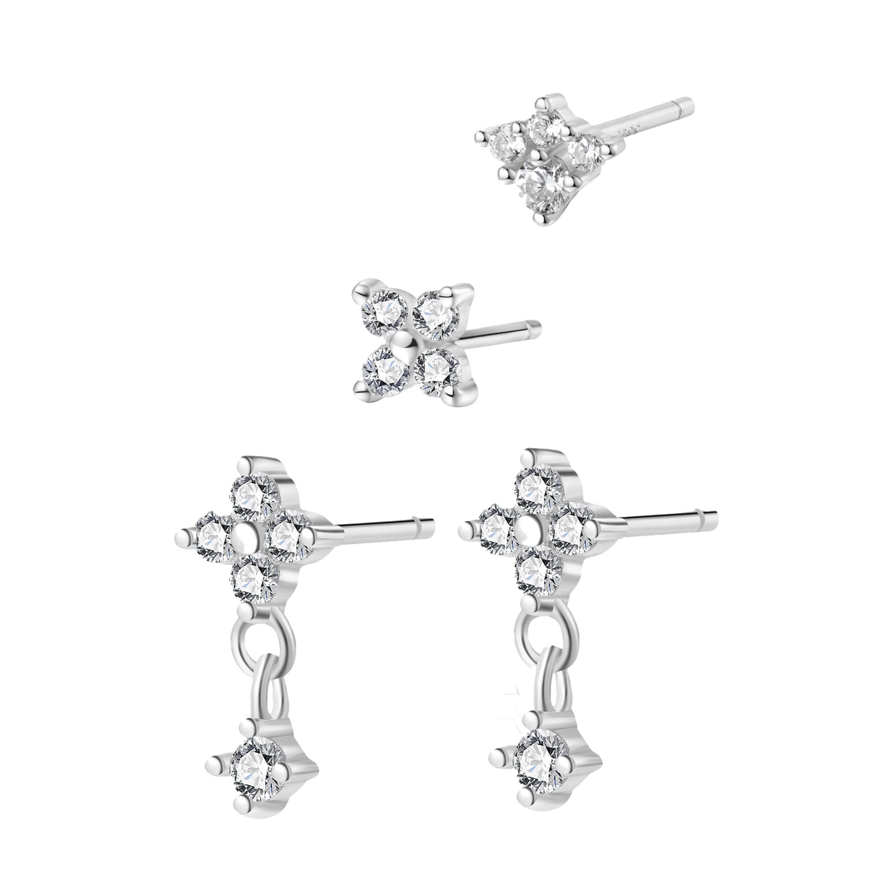 Gänseblümchen Ohrringe Set Sterlingsilber